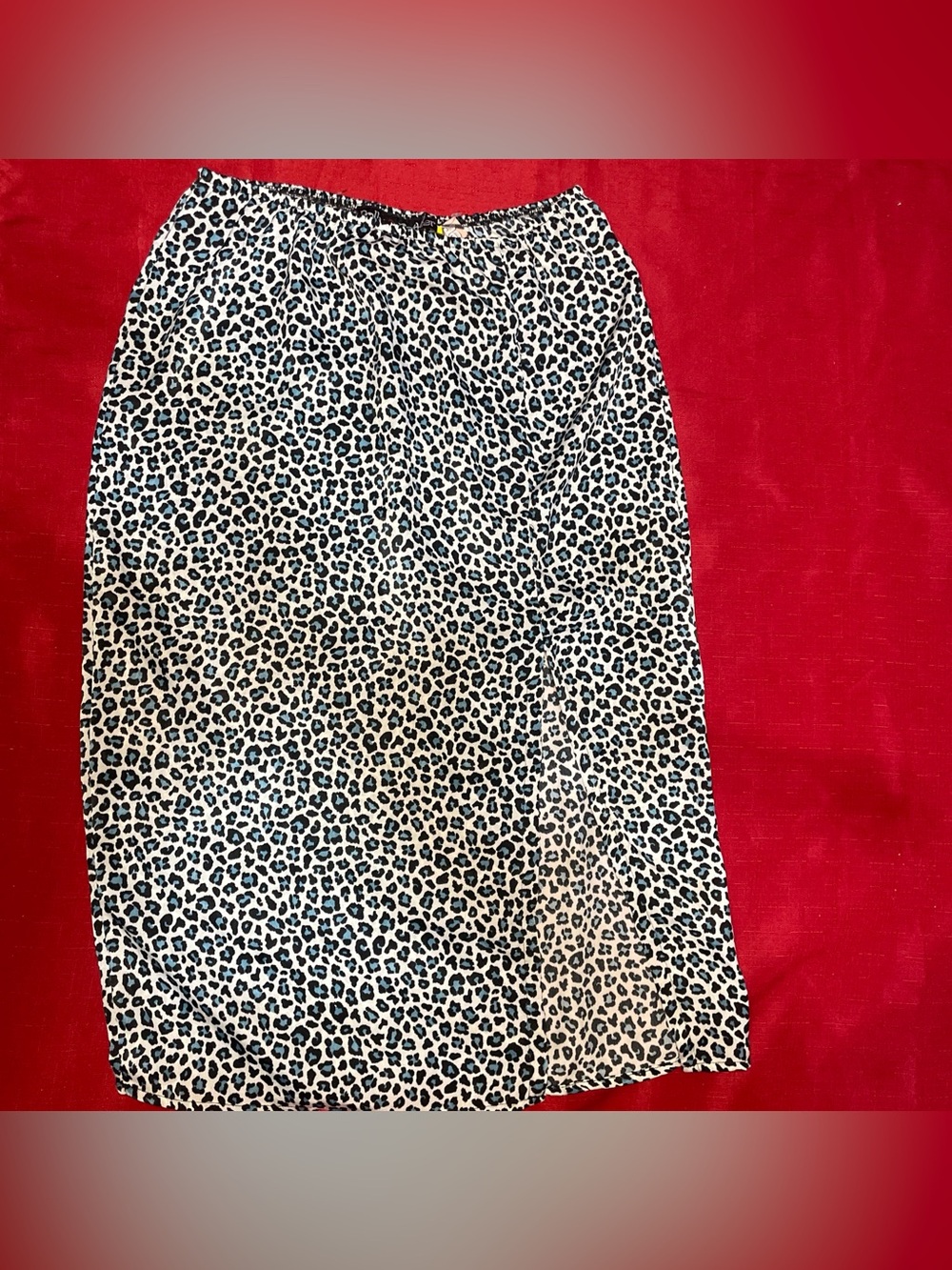Polly & Esther Leopard Print Midi Skirt in Black and White